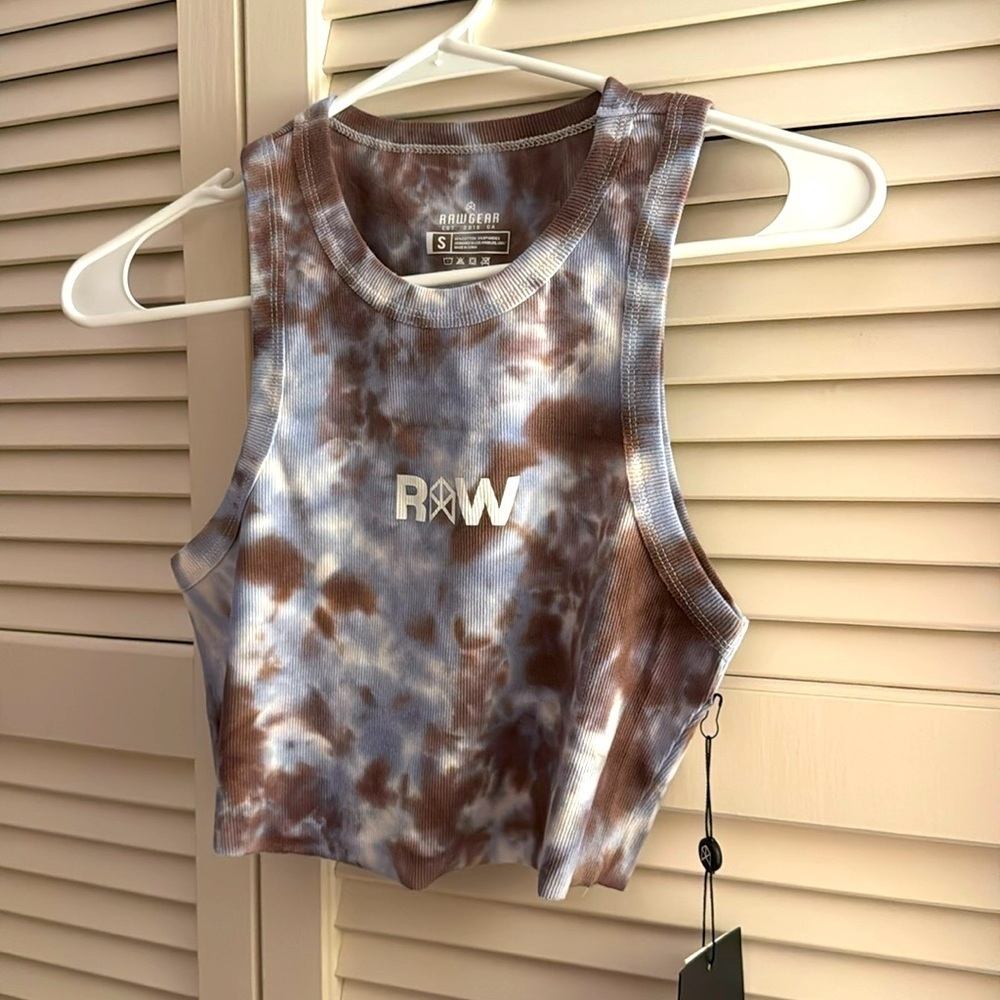 Raw Gear Crop Top Tank Tie Dye Size Small NWT Pump Print